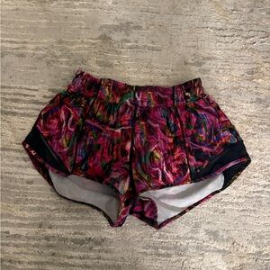 lululemon athletica Hotty Hots Pink and Black Athletic Shorts